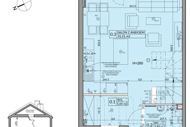 Rzut - Dom na sprzedaż 4 pokoje o powierzchni 82,62 m² - numer 101A w Nova Magdalenka 7 etap VII-VIII