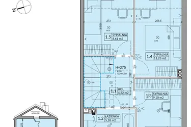 Rzut - Dom na sprzedaż 4 pokoje o powierzchni 82,62 m² - numer 100B w Nova Magdalenka 7 etap VII-VIII