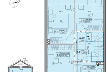 Rzut - Dom na sprzedaż 4 pokoje o powierzchni 82,62 m² - numer 103A w Nova Magdalenka 7 etap VII-VIII