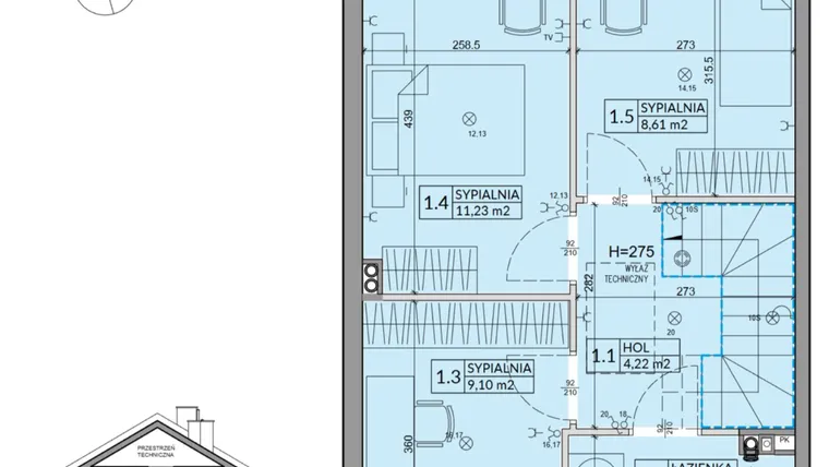 Rzut - Dom na sprzedaż 4 pokoje o powierzchni 82,62 m² - numer 103A w Nova Magdalenka 7 etap VII-VIII