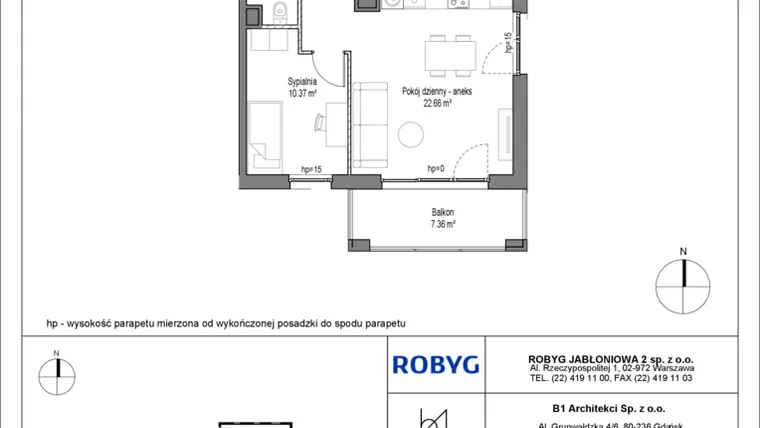 Rzut - Mieszkanie na sprzedaż 4 pokoje o powierzchni 74,01 m² - numer C12.1M05 w Lawendowe Wzgórza bud. C12