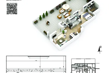 Rzut - Mieszkanie na sprzedaż 2 pokoje o powierzchni 49,14 m² - numer 3 w Piano Park etap VI