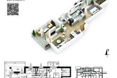Rzut - Mieszkanie na sprzedaż 2 pokoje o powierzchni 48,74 m² - numer 18 w Piano Park etap VI