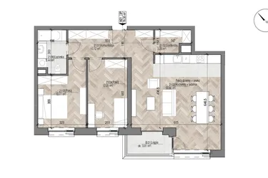 Rzut - Mieszkanie na sprzedaż 3 pokoje o powierzchni 78,35 m² - numer 21 w Apartamenty Czysta
