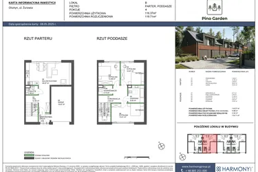 Rzut - Dom na sprzedaż 4 pokoje o powierzchni 116,37 m² - numer B w Pino Garden 1