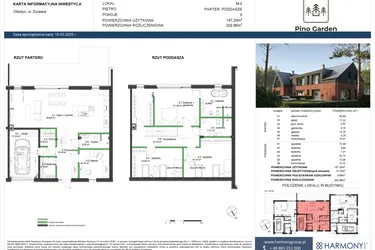 Rzut - Dom na sprzedaż 5 pokoi o powierzchni 197,2 m² - numer M-2 w Pino Garden 2