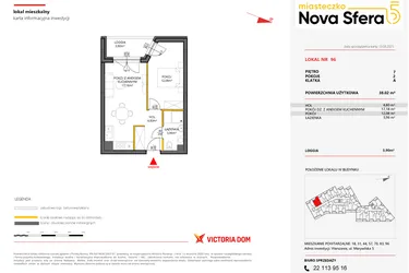 Rzut - Mieszkanie na sprzedaż 2 pokoje o powierzchni 38,02 m² - numer 96 w Miasteczko Nova Sfera 5