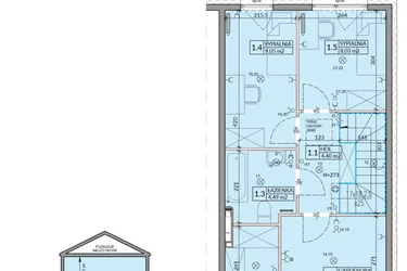 Rzut - Mieszkanie na sprzedaż 4 pokoje o powierzchni 82,75 m² - numer 54A w Domy na Witosa etap 2A i 2B