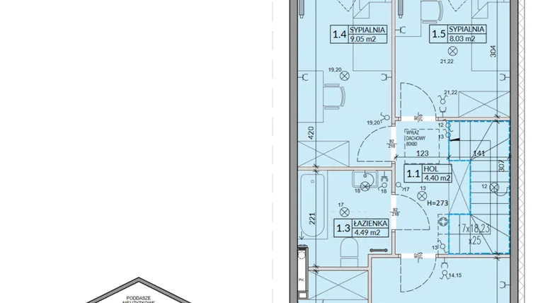 Rzut - Mieszkanie na sprzedaż 4 pokoje o powierzchni 82,75 m² - numer 54A w Domy na Witosa etap 2A i 2B