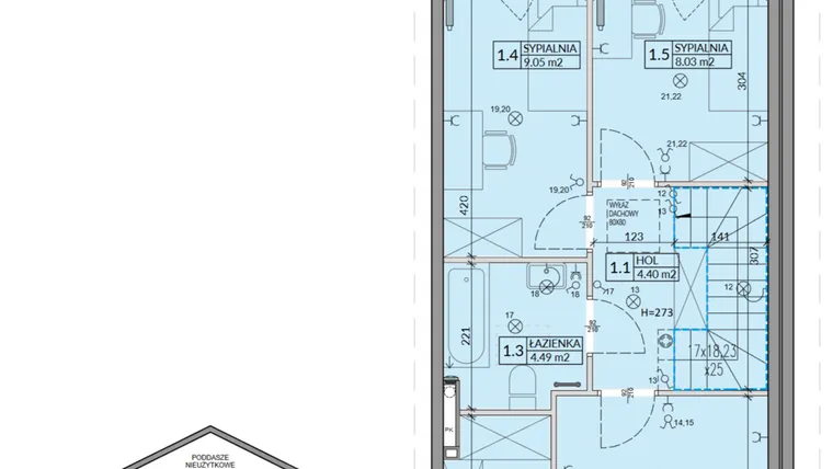 Rzut - Mieszkanie na sprzedaż 4 pokoje o powierzchni 82,75 m² - numer 53B w Domy na Witosa etap 2A i 2B