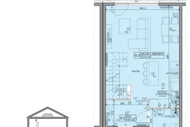 Rzut - Mieszkanie na sprzedaż 4 pokoje o powierzchni 82,75 m² - numer 54B w Domy na Witosa etap 2A i 2B