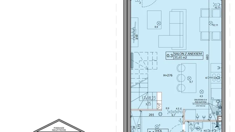 Rzut - Mieszkanie na sprzedaż 4 pokoje o powierzchni 82,75 m² - numer 54B w Domy na Witosa etap 2A i 2B