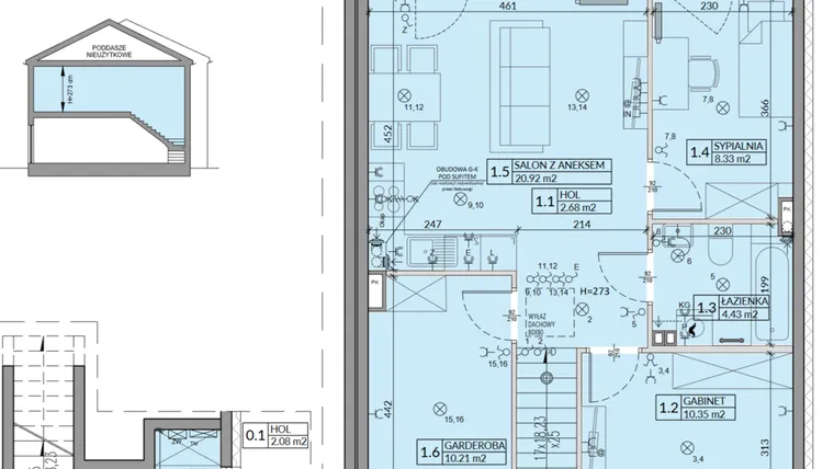 Rzut - Mieszkanie na sprzedaż 4 pokoje o powierzchni 62,57 m² - numer 58B w Domy na Witosa etap 2A i 2B