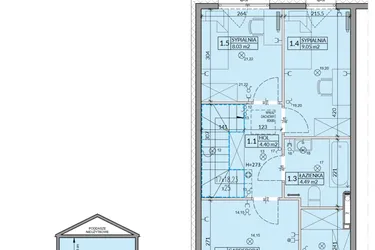 Rzut - Mieszkanie na sprzedaż 4 pokoje o powierzchni 82,75 m² - numer 59A w Domy na Witosa etap 2A i 2B