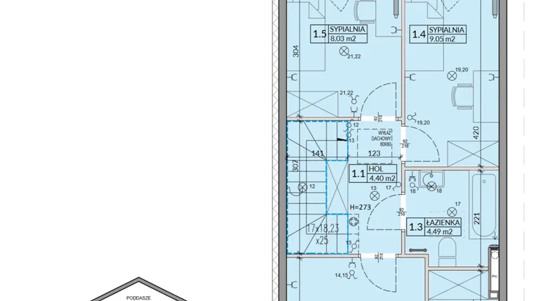 Rzut - Mieszkanie na sprzedaż 4 pokoje o powierzchni 82,75 m² - numer 59A w Domy na Witosa etap 2A i 2B