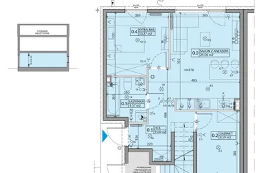 Rzut - Mieszkanie na sprzedaż 3 pokoje o powierzchni 53,49 m² - numer 55A w Domy na Witosa etap 2A i 2B