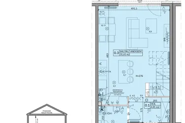 Rzut - Mieszkanie na sprzedaż 4 pokoje o powierzchni 82,75 m² - numer 59B w Domy na Witosa etap 2A i 2B
