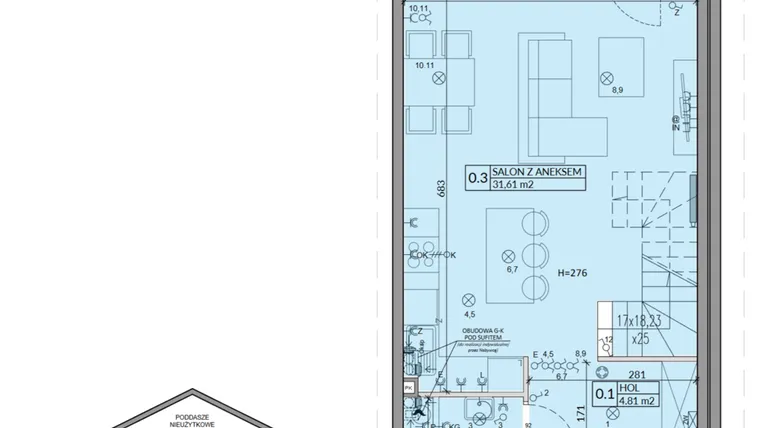 Rzut - Mieszkanie na sprzedaż 4 pokoje o powierzchni 82,75 m² - numer 59B w Domy na Witosa etap 2A i 2B