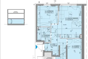 Rzut - Mieszkanie na sprzedaż 3 pokoje o powierzchni 53,49 m² - numer 61A w Domy na Witosa etap 2A i 2B