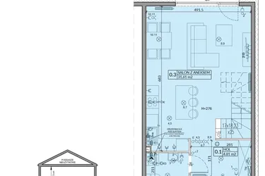Rzut - Mieszkanie na sprzedaż 4 pokoje o powierzchni 82,75 m² - numer 60A w Domy na Witosa etap 2A i 2B