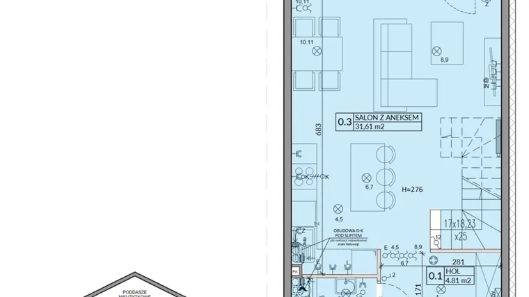 Rzut - Mieszkanie na sprzedaż 4 pokoje o powierzchni 82,75 m² - numer 60A w Domy na Witosa etap 2A i 2B