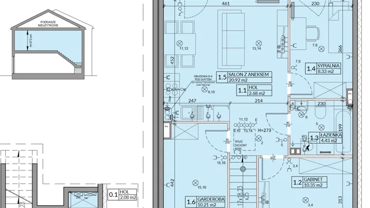 Rzut - Mieszkanie na sprzedaż 4 pokoje o powierzchni 62,57 m² - numer 68B w Domy na Witosa etap 2A i 2B