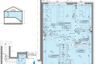 Rzut - Mieszkanie na sprzedaż 4 pokoje o powierzchni 62,57 m² - numer 68B w Domy na Witosa etap 2A i 2B