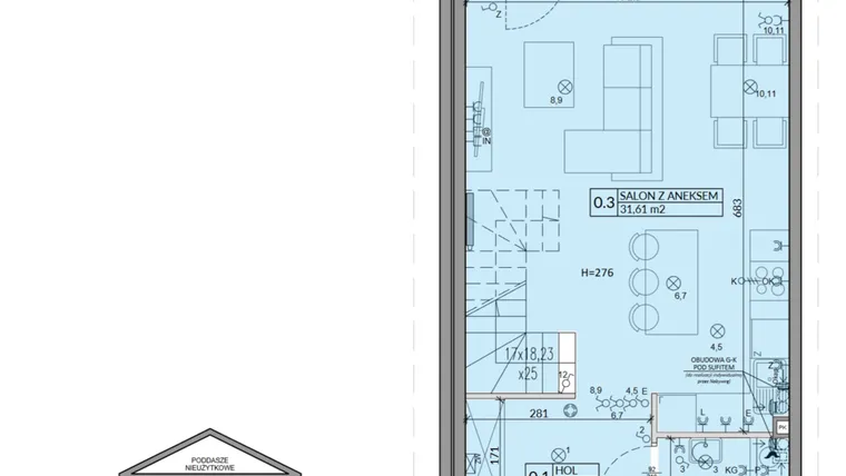 Rzut - Mieszkanie na sprzedaż 4 pokoje o powierzchni 82,75 m² - numer 70B w Domy na Witosa etap 2A i 2B