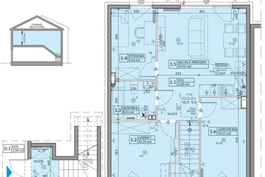 Rzut - Mieszkanie na sprzedaż 4 pokoje o powierzchni 62,57 m² - numer 67B w Domy na Witosa etap 2A i 2B