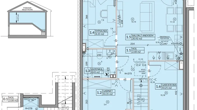 Rzut - Mieszkanie na sprzedaż 4 pokoje o powierzchni 62,57 m² - numer 67B w Domy na Witosa etap 2A i 2B