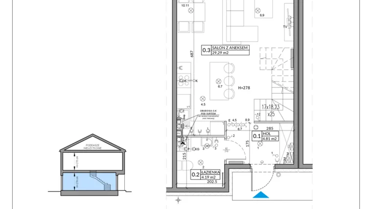 Rzut - Mieszkanie na sprzedaż 4 pokoje o powierzchni 82,75 m² - numer 69B w Domy na Witosa etap 2A i 2B