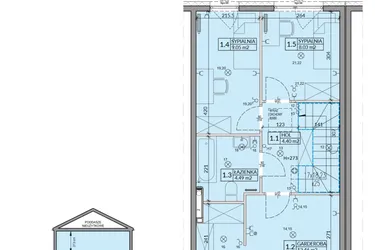 Rzut - Mieszkanie na sprzedaż 4 pokoje o powierzchni 82,75 m² - numer 69B w Domy na Witosa etap 2A i 2B