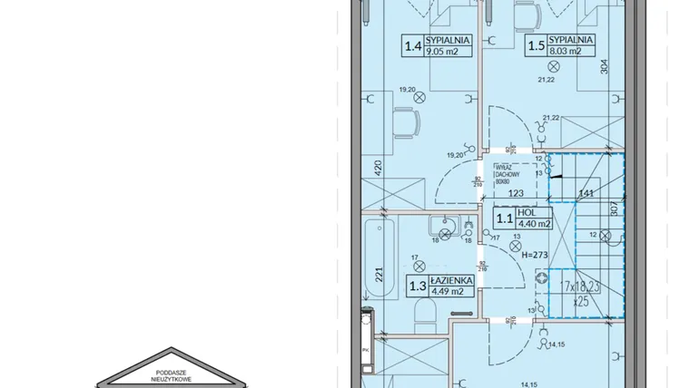 Rzut - Mieszkanie na sprzedaż 4 pokoje o powierzchni 82,75 m² - numer 69B w Domy na Witosa etap 2A i 2B