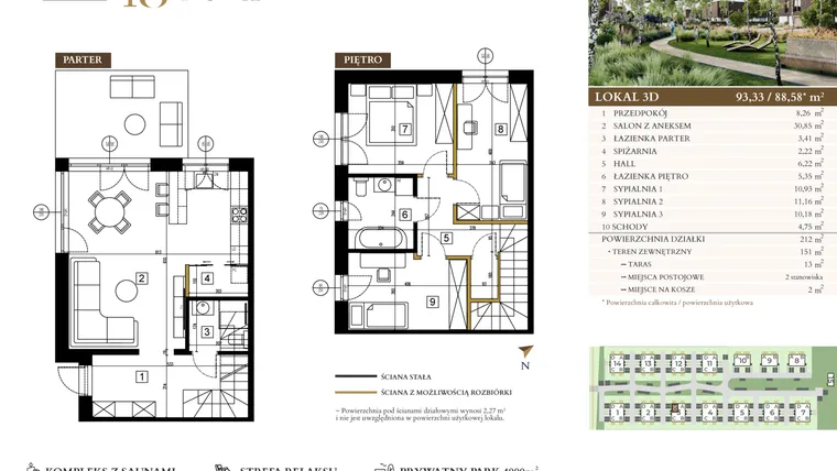 Rzut - Mieszkanie na sprzedaż 4 pokoje o powierzchni 88,58 m² - numer 3D w Lawinowa 18