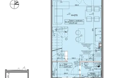 Rzut - Dom na sprzedaż 3 pokoje o powierzchni 62,3 m² - numer 35B w Osiedle Stokrotki etap 4 i 5
