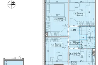 Rzut - Dom na sprzedaż 5 pokoi o powierzchni 72,7 m² - numer 35A w Osiedle Stokrotki etap 4 i 5