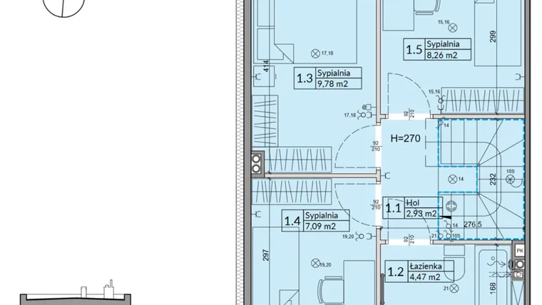 Rzut - Dom na sprzedaż 5 pokoi o powierzchni 72,7 m² - numer 35A w Osiedle Stokrotki etap 4 i 5