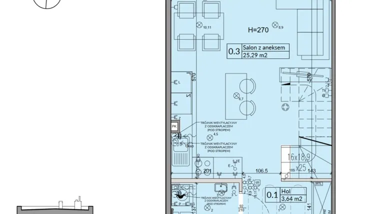 Rzut - Dom na sprzedaż 3 pokoje o powierzchni 62,3 m² - numer 36A w Osiedle Stokrotki etap 4 i 5
