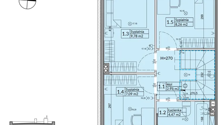 Rzut - Dom na sprzedaż 5 pokoi o powierzchni 72,7 m² - numer 37A w Osiedle Stokrotki etap 4 i 5