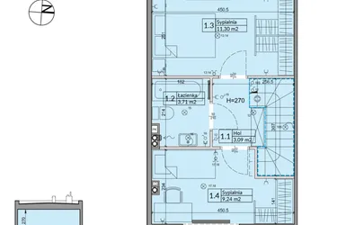 Rzut - Dom na sprzedaż 3 pokoje o powierzchni 62,3 m² - numer 38A w Osiedle Stokrotki etap 4 i 5
