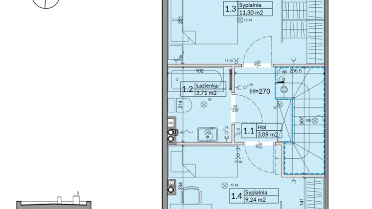 Rzut - Dom na sprzedaż 3 pokoje o powierzchni 62,3 m² - numer 38A w Osiedle Stokrotki etap 4 i 5