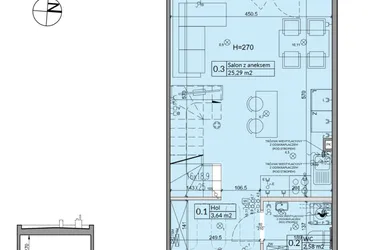 Rzut - Dom na sprzedaż 3 pokoje o powierzchni 62,3 m² - numer 39B w Osiedle Stokrotki etap 4 i 5