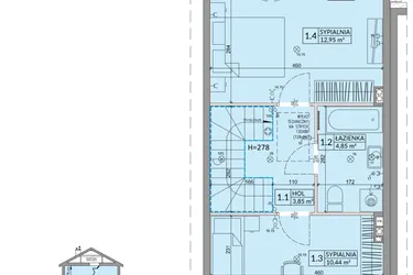 Rzut - Dom na sprzedaż 3 pokoje o powierzchni 68,42 m² - numer 31B w Osiedle Słoneczne etap IV