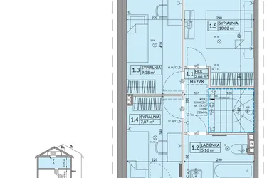 Rzut - Dom na sprzedaż 4 pokoje o powierzchni 77,99 m² - numer 38A w Osiedle Słoneczne etap IV