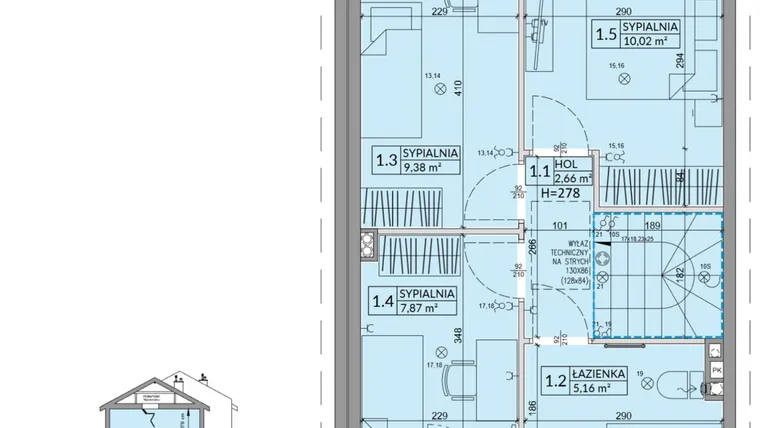 Rzut - Dom na sprzedaż 4 pokoje o powierzchni 77,99 m² - numer 38A w Osiedle Słoneczne etap IV