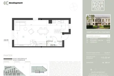 Rzut - Dom na sprzedaż 4 pokoje o powierzchni 113,32 m² - numer 2E w Nova Wola Park II