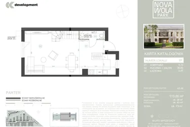 Rzut - Dom na sprzedaż 4 pokoje o powierzchni 113 m² - numer 6F w Nova Wola Park II