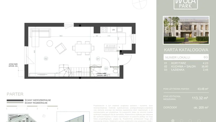 Rzut - Dom na sprzedaż 4 pokoje o powierzchni 113,32 m² - numer 6G w Nova Wola Park II