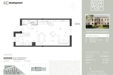 Rzut - Dom na sprzedaż 4 pokoje o powierzchni 113 m² - numer 8D w Nova Wola Park II