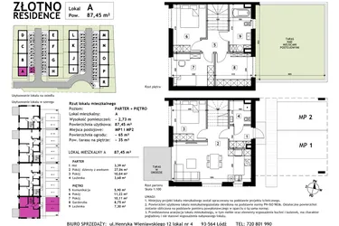 Rzut - Mieszkanie na sprzedaż 5 pokoi o powierzchni 87,45 m² - numer A w Złotno Residence